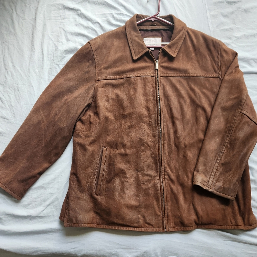 Mens VTG Wilsons Size 2X Leather Brown Jacket Julian Zip Up Lined ⚘️HP⚘️ - Picture 6 of 9